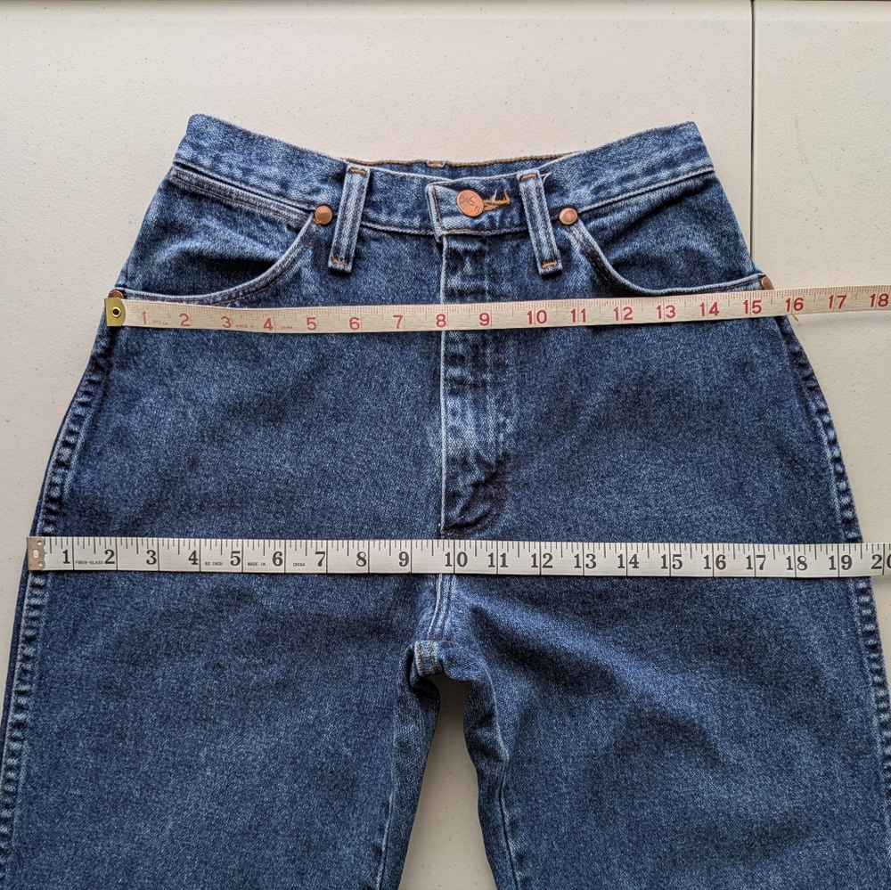 USA Vintage Wrangler Bareback Jeans High Rise Straight Leg Wedgie Western Rodeo - Picture 9 of 17